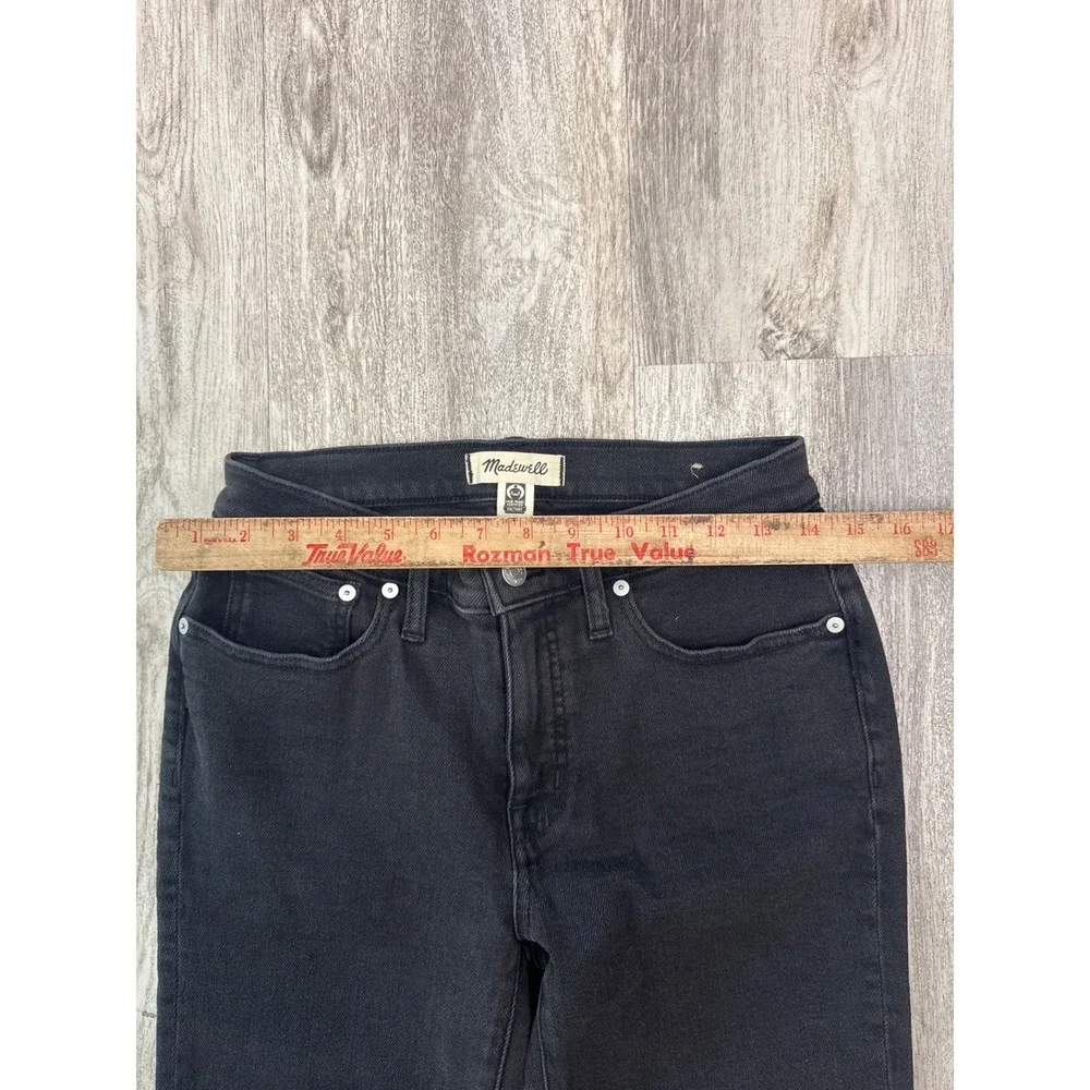 Madewell Mid Rise Kick Out Jeans Blakc Cropped Flare Petite 27 Petite